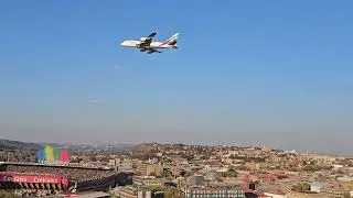 Emirates A380 fly over. Emirates Airline Park for the Springbok New Zealand Rugby match.