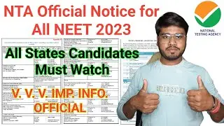 NTA Official Notice • List for All States Candidates | Must Watch 👍👍#neet2023 #neet2023latestupdates