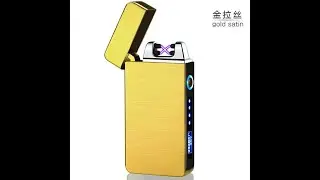 Зажигалка Электроимпульсная дуговая USB GK-613, цвет gold satin