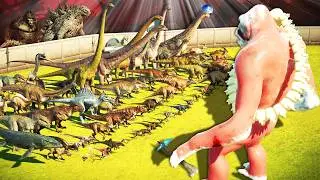 SKAR KING VS ALL DINOSAURS IN JURASSIC WORLD!!