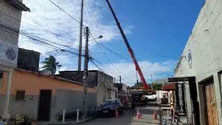TORRE DA OPERADORA OI SENDO DESMONTADA,ROCAS NATAL RN JUN 2024