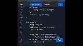 Day 22 of series|| How to write a c++ program to find the largest prime factor of a given number.