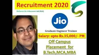 Current recruitment in reliance Jio 2020🔥 Salary upto 35000/- PM