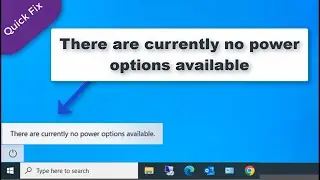 There are Currently No Power Options Available | Quick Fix (2024). 