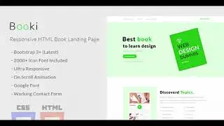 Booki - Responsive HTML Book Landing Page | Themeforest Website Templates and Themes