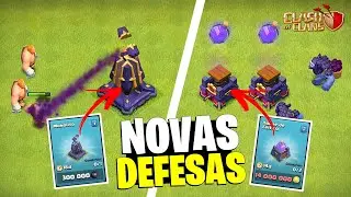 NOVAS DEFESAS APELONAS! CONHEÇA A TORRE DE FEITIÇOS E O MONÓLITO! AS NOVAS DEFESAS DO CLASH OF CLANS