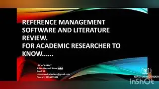 Refrence management software||Refrence tool ||citation Tools/Software