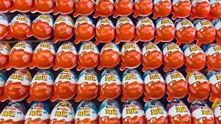 NEW!!! Colored Glitter Kinder Joy opening ASMR A lot of Kinder Surprise egg toys