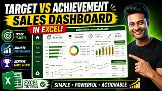 Build a Sales Business Intelligence Dashboard in Excel | Target vs Achievement (TGT vs ACH)
