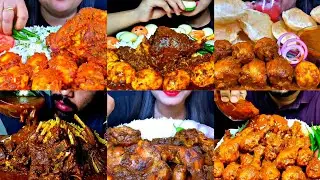 ASMR EATING SPICY CHICKEN CURRY, MUTTON CURRY, EGG CURRY | BEST INDIAN FOOD MUKBANG |Foodie India|