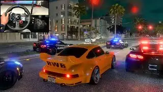 Police Chase Porsche 911 Carrera RSR - NFS HEAT - Steering Wheel Gameplay