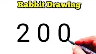 How To Draw A Rabbit From Numbers 200 | Number drawing |Easy Rabbit Drawing🐰