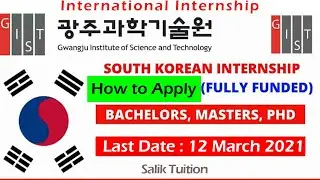 How to Apply for GIST Internship || Internship in South Korea Apply online