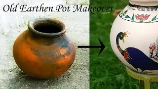 Old Earthen Pot makeover inspired by Madhubani Art | Out of The Box surface painting | Garden series