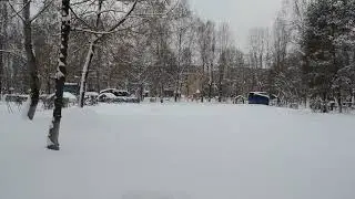 Двор Карла Маркса 18 после сноса д/с Белочка и до строительства нового здания зимой 2018 г.