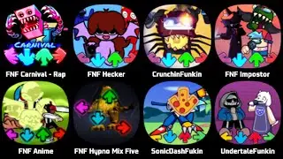 FNF Garten Of BanBan, FNF Impostor V5, FNF Impostor V4, FNF Carnival, FNF Hecker, FNF Impostor Human