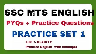 SSC MTS ENGLISH Classes|English Grammar + questions |Practice Set 01