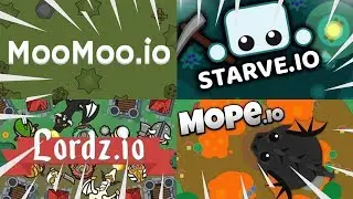 PLAYING 4 IO GAMES AT THE SAME TIME! (Starve.io // Mope.io // Moomoo.io // Lordz.io)
