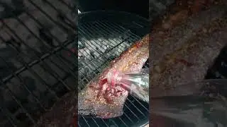 Cooked some Ribs and sausage on Weber Blue..Mighty Fine #love #food #weber #BBQ #ribs