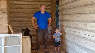 На первом плане дом, а остальное всё потом. Шлифуем стены в доме, приводим всё в порядок