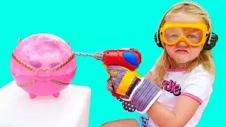 Nastya opens surprises with super strength