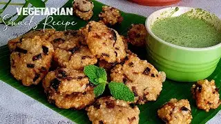 Vegetarian Snacks | Crispy Sago Fritters with Mint Chutney | Sabudana Vadai with Pudina Chutney