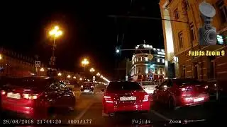 Видеорегистратор Fujida Zoom 9 ночью