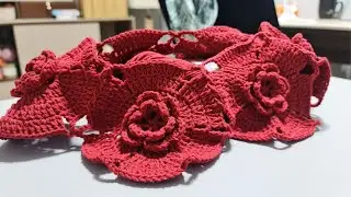 KIRMIZI Çiçekli Tığişi Bluz Modeli 🧶 Tığ işi Motifli Bluz Modeli 🥰Crochet Part 1