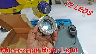72 LED Ring Light Microscope Illuminator Adjustable Dimmer Source for Stereo Trinocular Microscope