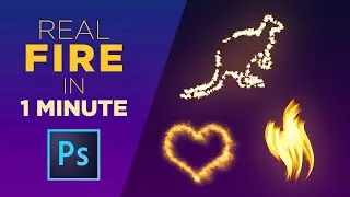 Realistic Fire flame Effect in Adobe Photoshop | 1 minute Effect