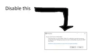 How to disable sticky keys on Windows 10