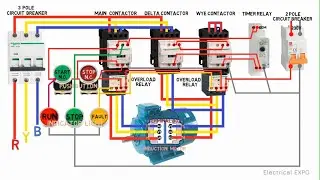 Star Delta Starter connection | control wiring | motor connection | power wiring | diagram