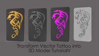 Transform Vector Tattoo into 3D Model Tutorial  #3dsmax #3dart #autodesk3dsmax #3dmodeling #3dmodel