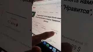 Сколько заплатил 💰 ютуб за 9 млн просмотров на shorts? 🚀🔥