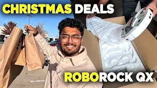 Our new Roborock QX Revo, robot vacuum + mop unboxing | Christmas Deals and shopping in the USA
