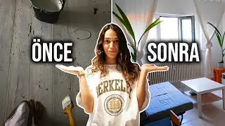 Evimizin ÖNCE ve SONRA karşılaştırması | evin son hali, yerleri boyadık 🎨 ev turu VLOG