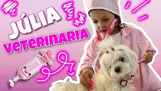HOSPITAL de ANIMALES! 🐩 🐈 Videos para niños! Júlia juega a ser VETERINARIA!!