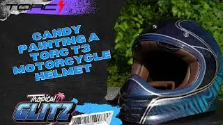 Spraying Flake and Candy Paint on a Motorcycle Helmets - Torc T3 Experiment
