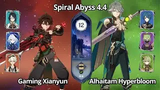 C3 Gaming Xianyun Plunge & C0 Alhaitam Hyperbloom - Spiral Abyss 4.4 Floor 12 Genshin Impact