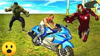 Iron man versus Hulk fight// indian bike driving 3D #viral  #tranding