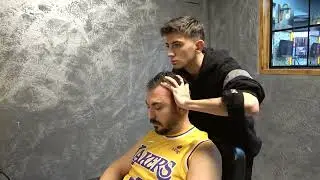 ASMR YOUNG TURKISH BARBER HEAD FACE AND BACK MASSAGE Perfect Relaxing