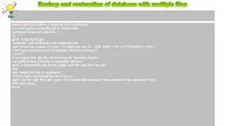 How to : Backup and restoration of database with multiple files