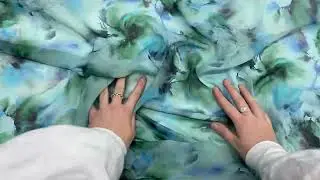 Watercolour Greenery Silk Chiffon #11843