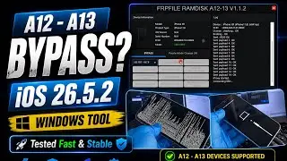 FRPFILE Ramdisk A12 - A13 Windows Tool | iCloud Bypass Up to iOS 26.5.2 | Full Tutorial 2026