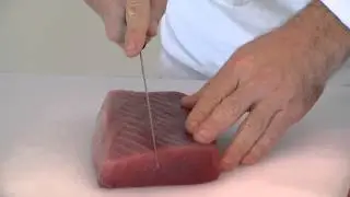 How to Cut an Ahi Tuna Steak for an Appetizer