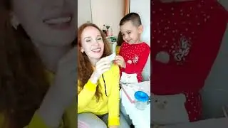 Измазал ее лицо краской! Она не ожидала! #Shorts Веселое видео от Супергероя Дани