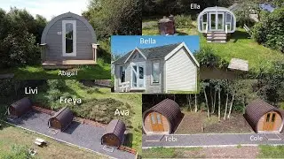 Drone video of Broom Fisheries Camping Pods - long version