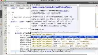 Java Swing JTable Demo