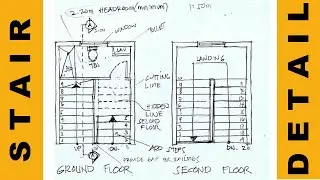 HOW TO DRAW A STANDARD STAIR  PLAN AND WITH TOILET UNDERNEATH.