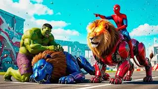 🕷️ SPIDERMAN Wins The Magic Giant Lion Racing Championship – Epic Racing Challenge